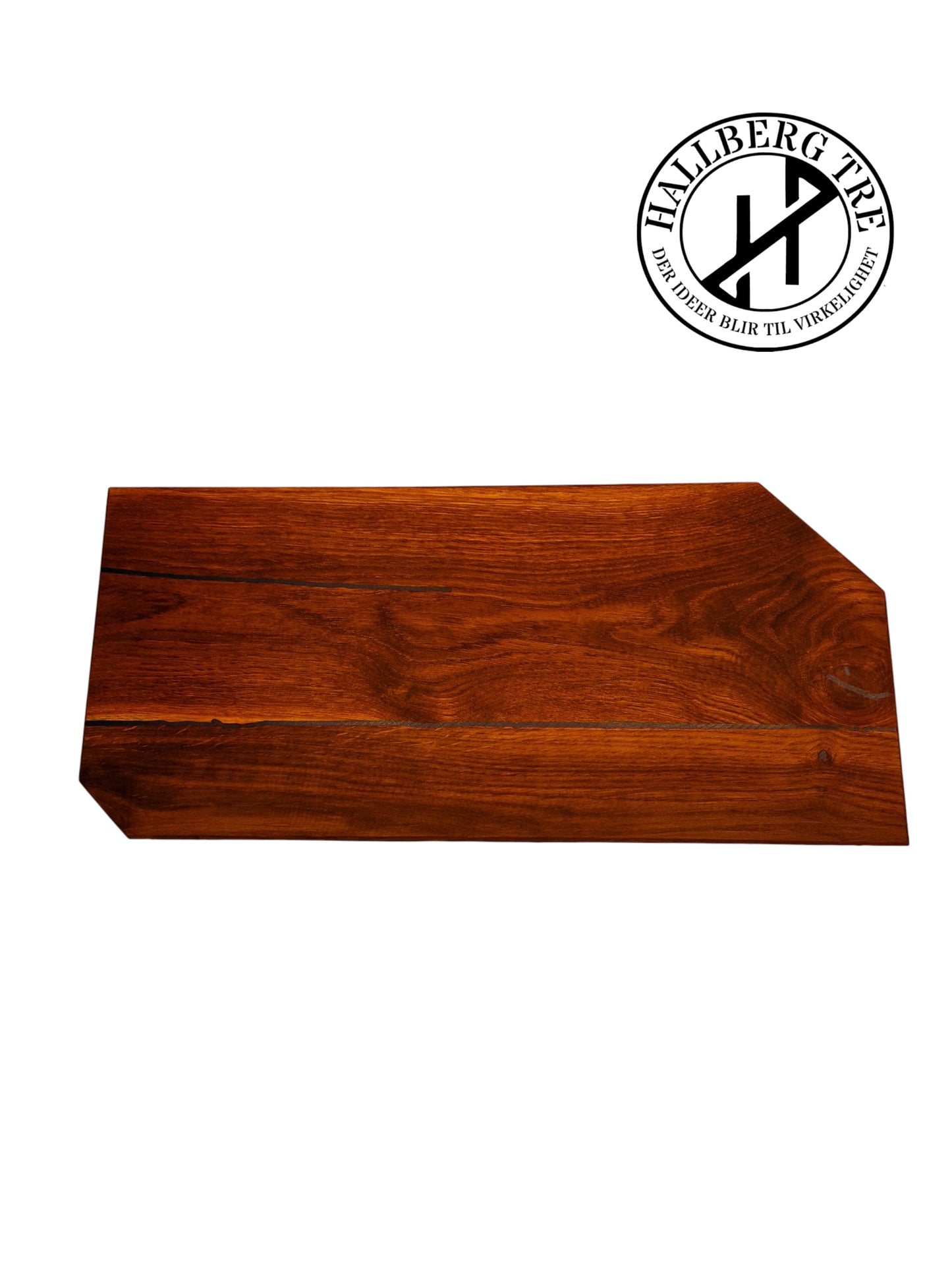 Et stykke Iveland til ditt hjem – Unik serveringsfjøl i mørk eik og blå epoxy